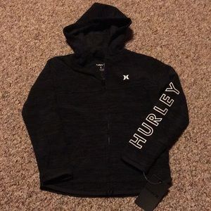 New Hurley Black Fleece Jacket Coat Boys Youth 5